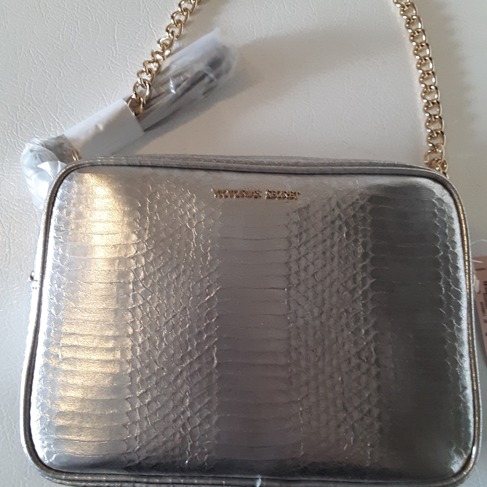 NWT Victoria's Secret Silver Crossbody Purse